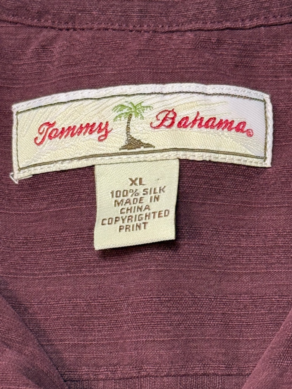 Tommy Bahama Men's Hi-Note Cafe Silk Button-Down Shirt in Wine Size XL - Picture 2 of 7